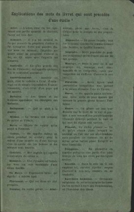 Explications des mots du livret quisont précédés d'une étoile