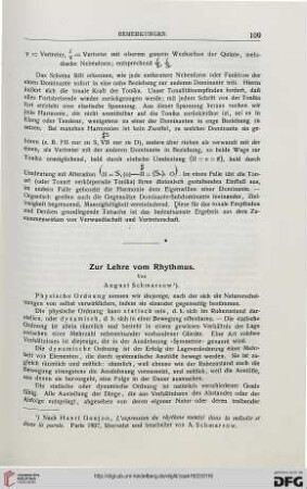 Zur Lehre von Rhythmus