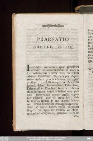 Praefatio Editionis Tertiae.