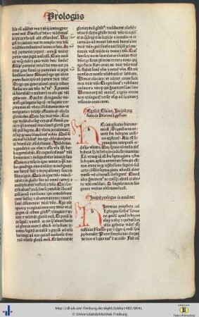 Prᶒfatio et prologi in Hieremiam prophetam