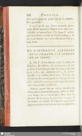 De l'Intensité Actuelle de la Chaleur à la Surface de la Terre