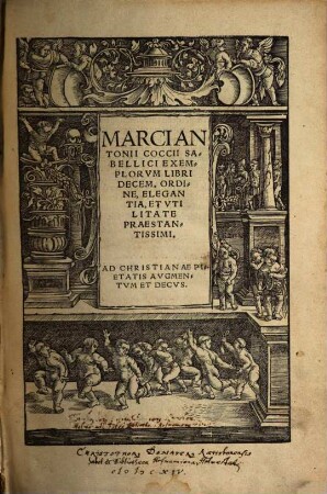 Marci Antonii Coccii Sabellici exemplorum libri decem : ordine elegantia et utilitate praestantissimi