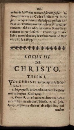 Locus III. De Christo.