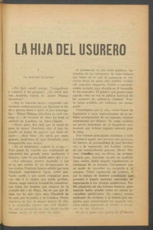 La hija del usurero