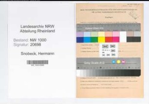 Entnazifizierung Hermann Snobeck, geb. 05.08.1894 (Kaufm.Angest.)