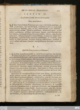 Sectio VI. Explicatur sextum Decalogi praeceptum.