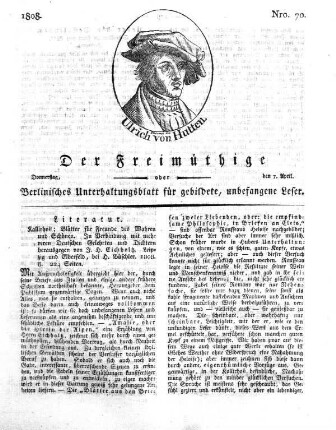 Nro. 70, Donnerstag, den 7. April 1808
