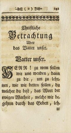 Christliche Betrachtung Uber das Vatter unser
