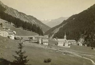 Trafoi (1541 m) im Trafoier Tale, an der Stilfserjochstraße gele gen . Blick talabwärts. (Roh-OCR/Texterkennung von Bildkarte) : Trafoi (1541 m) im Trafoier Tal, an der Stilfserjochstraße gelegen. Blick talabwärts