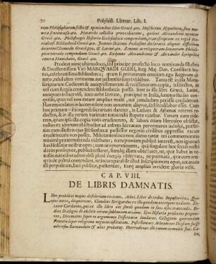 Cap. VIII. De Libris Damnatis