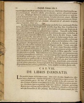Cap. VIII. De Libris Damnatis