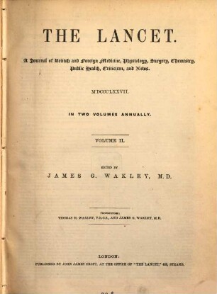 The lancet, 1877, Vol. 2