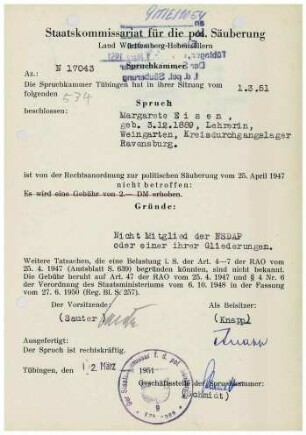 Eisen, Margarete