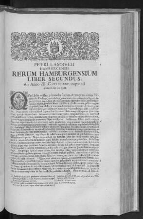 PETRI LAMBECII HAMBURGENSIS RERUM HAMBURGENSIUM LIBER SECUNDUS, Ab Anno Ae. C. cb cc xxv. usque ad annum cb cc xcii.