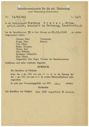 Dreher, Theresia