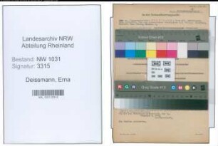 Entnazifizierung Erna Deissmann , geb. 03.10.1900 ()
