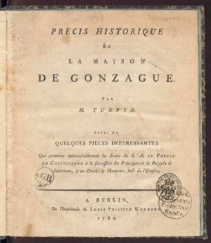 Précis historique de la maison de Gonzague