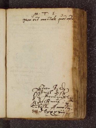 Steen Bilde. – Incipit: Non est mortale, quod opto. – Lübeck, 1588