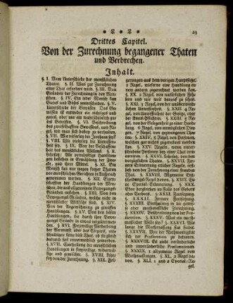 Drittes Capitel. Von der Zurechnung begangener Thaten und Verbrechen