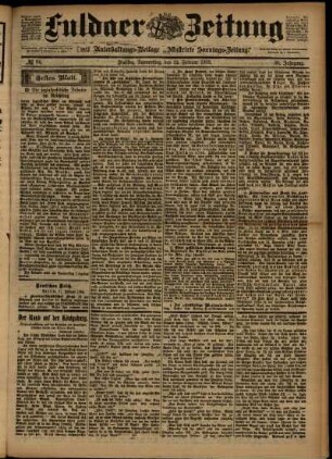 Erste Ausgabe vom Donnerstag, den 12. Februar 1903.