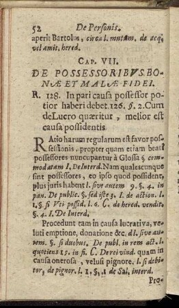 Cap. VII. De Possessoribus Bonæ Et Malæ Fidei.