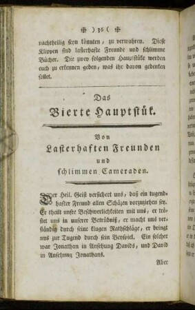 Das Vierte Hauptstük. Von Lasterhaften Freunden und schlimmen Cameraden.