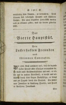 Das Vierte Hauptstük. Von Lasterhaften Freunden und schlimmen Cameraden.