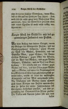 Kurzer Abriß der Geschichte und des gegenwärtigen Zustandes von Pohlen