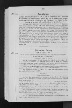Postvereins-Vertrag vom 18. August 1860.