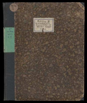 Katalog der orientalischen Handschriften II