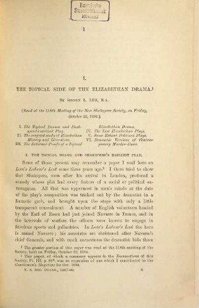 The New Shakspere Society. Series 1, Transactions. 1887/92