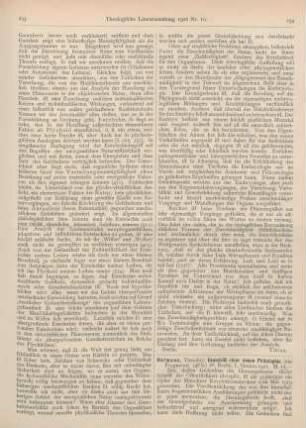234-235 [Rezension] Hofmann, Theodor, Grundriß einer neuen Philosophie (ein Fragment)