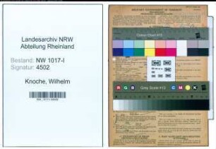Entnazifizierung Wilhelm Knoche , geb. 18.11.1902 (Milchhaendler)