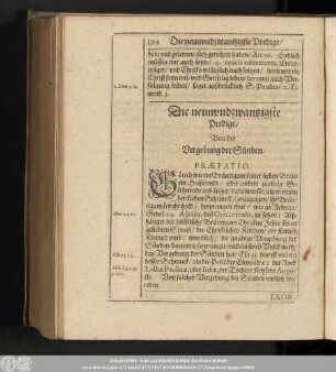 Die neunundzwantzigste Predigt/ Von der Vergebung der Sünden.