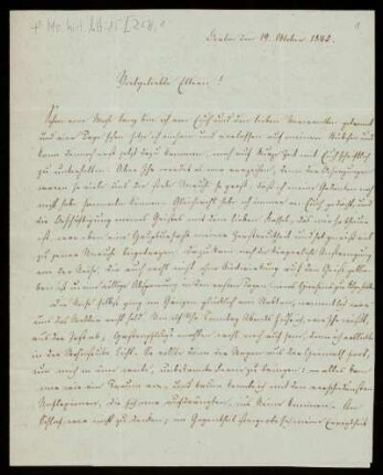 Brief von Wilhelm Christoph Friedrich Arnold an Nikolaus Ludwig Arnold und Marie Dorothea Juliane Ernst