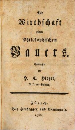 Die Wirthschaft eines Philosophischen Bauers