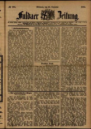 Ausgabe vom Mittwoch, den 23. Dezember 1885.