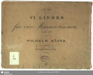 VI Lieder für vier Männerstimmen