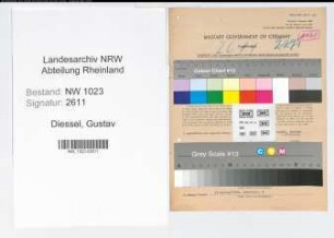 Entnazifizierung Gustav Diessel , geb. 05.01.1904 (Zollsekretaer)