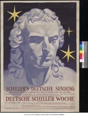 Originaltitel: Schillers deutsche Sendung Deutsche Schiller Woche 13. - 21. Oktober 1934