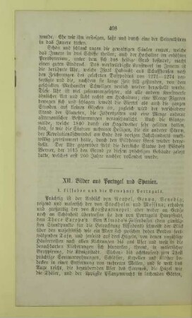 XII. Bilder aus Portugal und Spanien