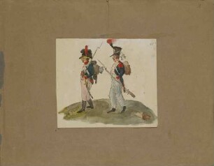 Grenadier des 1. bayrischen Linien-Infanterie-Regiments und französischer Grenadier, um 1812