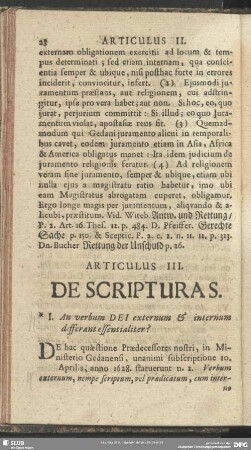 Articulus III. De Scripturas
