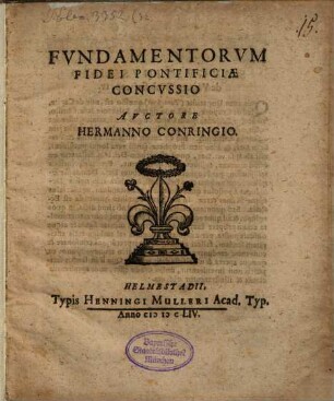 Fvndamentorvm Fidei Pontificiae Concvssio