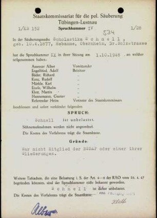 Schnell, Scholastika
