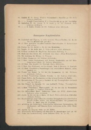 Anonyme Kupferstiche