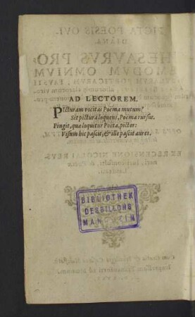 Ad lectorem.