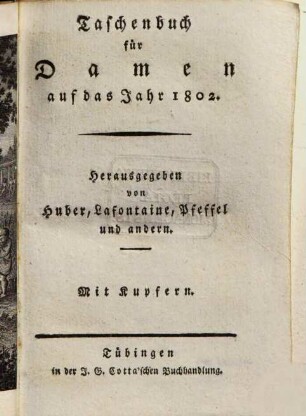 Taschenbuch für Damen : auf das Jahr .., 1802