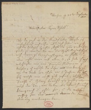 Brief an B. Schott's Söhne : 23.09.1820