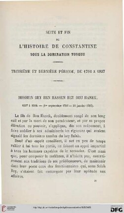 Sér. 2: Suite et fin de l'histoire de Constantine sous la domination turque : troisième et dernière période, de 1792 à 1837